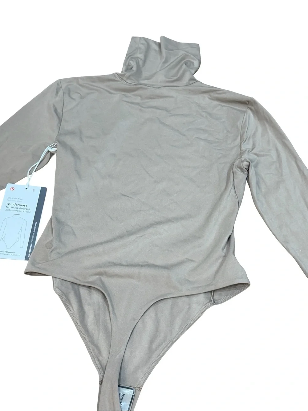 🤎 NWT Lululemon Wundermost Ultra-Soft Nulu Turtleneck Bodysuit Taupetastic Small